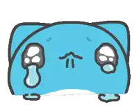 a cartoon drawing of a cat with tears coming out of its eyes