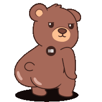 a cartoon teddy bear with a youtube logo on its chest