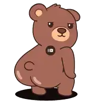 a cartoon teddy bear with a youtube logo on its chest
