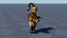 a cartoon character is flying through the air and his shadow is on the ground