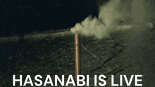 a picture of smoke coming out of a pipe with the words hasanabi is live below it
