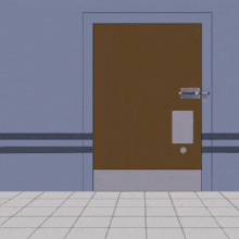 two south park characters are standing in front of a door with hearts on it
