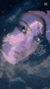 a painting of a woman riding on the back of a unicorn
