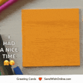 a sticky note that says " thank you " on it