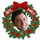 Vote Early Wreath Sticker - Vote Early Wreath Christmas Wreath Stickers