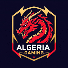 an algeria gaming logo with a red dragon
