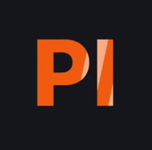 the letter p is orange and the letter i is orange .