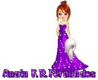 a pixel art of a girl in a purple dress with the name amalia f.r. fernandes on the bottom