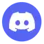 the discord logo is a white icon in a blue circle on a white background .