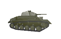 a 3d model of a green tank with a white background