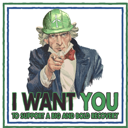 I Want You To Support A Big And Bold Recovery Sticker - I Want You To Support A Big And Bold Recovery Uncle Sam Stickers