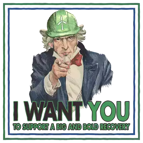 I Want You To Support A Big And Bold Recovery Sticker - I Want You To Support A Big And Bold Recovery Uncle Sam Stickers