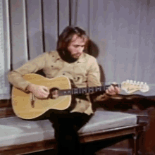 Playing My Guitar Maurice Gibb GIF - Playing My Guitar Maurice Gibb Bee Gees GIFs