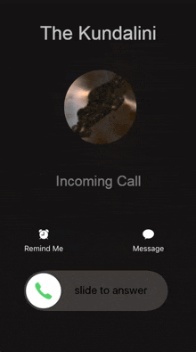 a phone screen shows an incoming call from the kundalini