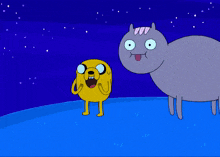 a cartoon drawing of a cat and a dog