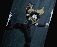a cartoon character is falling through the air