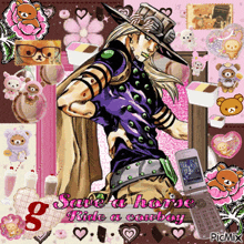 a picture of a cartoon character with the words save a horse ride a cowboy