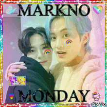 a picture of two boys with the words markno monday on the bottom