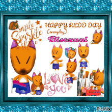 a picture of foxes with the words happy redd day everyday bisexual