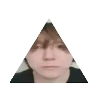 a man 's face is displayed in a pyramid shape