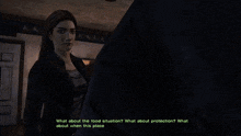 a man and a woman are talking in a video game and the man is asking about the food situation