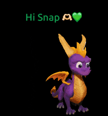 a pixel art of a dragon with the words hi snap written above it