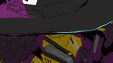 a cartoon drawing of a purple and yellow robot with the letters uii on it