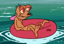 Ren Hoek On The Float GIF - Ren Hoek On The Float Ren And Stimpy Adults Party GIFs