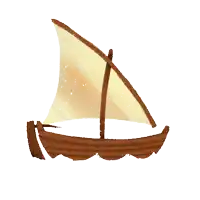 a drawing of a boat with a sail