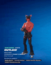 a video game character named outlaw is dancing