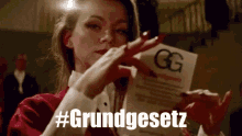 Lady Holding GIF - Lady Holding Grundgesetz GIFs