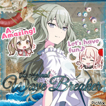 a picture of a girl with the words a amazing let 's have fun