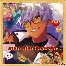 a picture of a man with glasses and the name mammon de javier