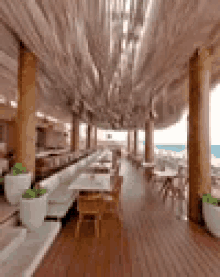 wavy ceiling beach restaurant beachfront