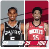 San Antonio Spurs (33) Vs. Houston Rockets (25) First-second Period Break GIF - Nba Basketball Nba 2021 GIFs