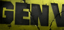 a black and yellow sign that says genv on it