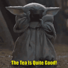 Baby Yoda Tea GIF - Baby Yoda Tea Mandalorian GIFs