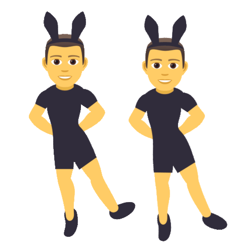 Men With Bunny Ears Joypixels Sticker - Men With Bunny Ears Joypixels Bunny Ears Stickers