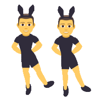 Men With Bunny Ears Joypixels Sticker - Men With Bunny Ears Joypixels Bunny Ears Stickers