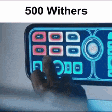 a person is using a smart phone with a screen that says 500 withers .