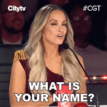 What Is Your Name Trish Stratus GIF - What Is Your Name Trish Stratus Canadas Got Talent GIFs