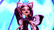 a monster high doll with butterfly wings and a crown