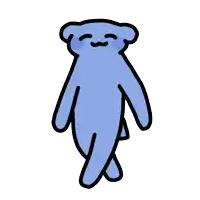 a cartoon drawing of a blue teddy bear