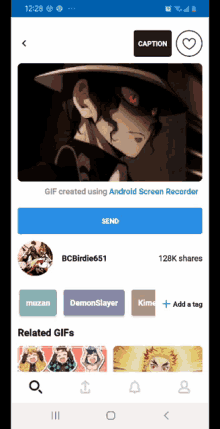 a screenshot of a gif that was created using android screen recorder