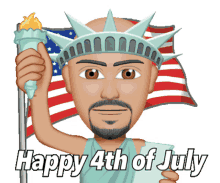 bald man smiling happy4th of july american flag