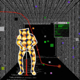 a screenshot of a video game with a character holding a hammer