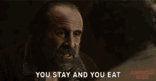 You Stay And You Eat Czernobog GIF - You Stay And You Eat Czernobog American Gods GIFs