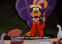 Alice In Wonderland Excellent Idea GIF - Alice In Wonderland Excellent Idea I Have An Excellent Idea Lets Change The Subject GIFs