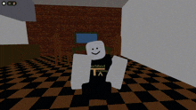 a roblox character wearing a shirt that says fortified humanity