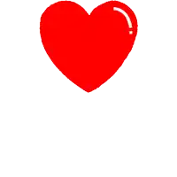 a red heart on a white background with a white border